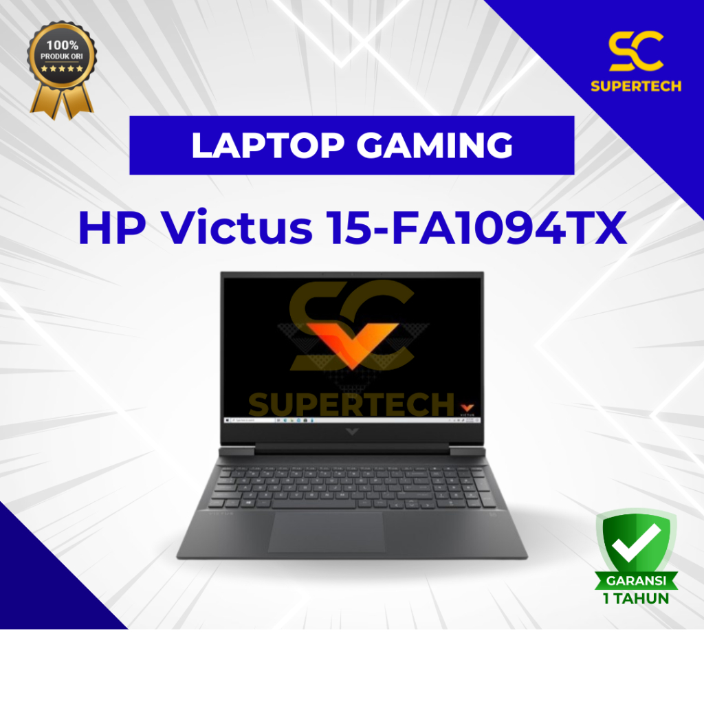 Laptop HP Gaming Victus 15-FA1094TX I5 12450H 8GB 512GB RTX 2050