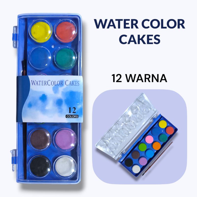 

WATERCOLOR CAKES CAT AIR 12 WARNA SB 1228 (SET)