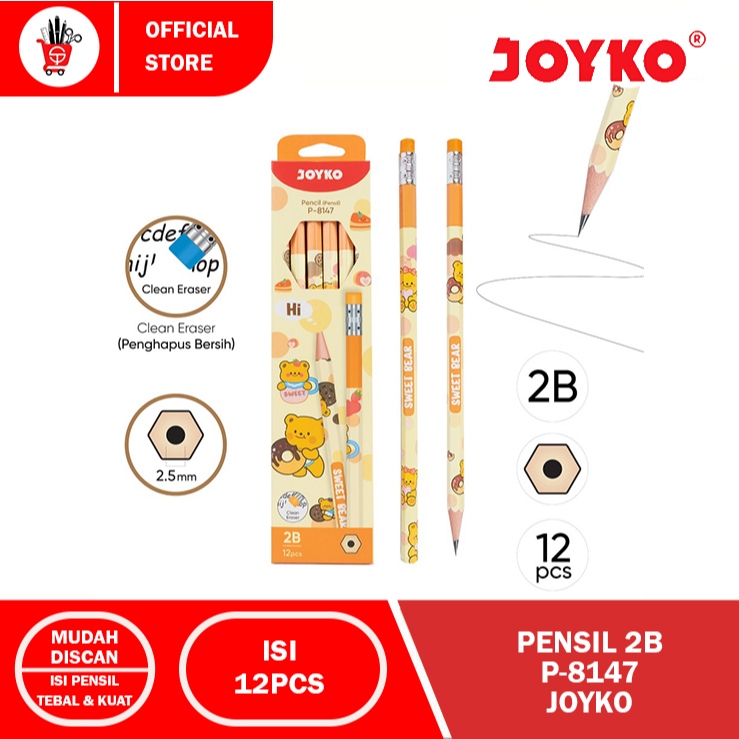 

Pencil | Potlot | Pensil 2B Joyko P-8147 12pcs