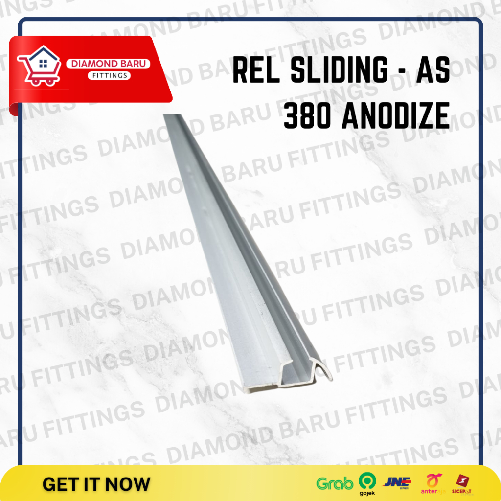 Rel Sliding Pintu Lemari Geser AS 380/ Rel Tanam Aluminium Kayu