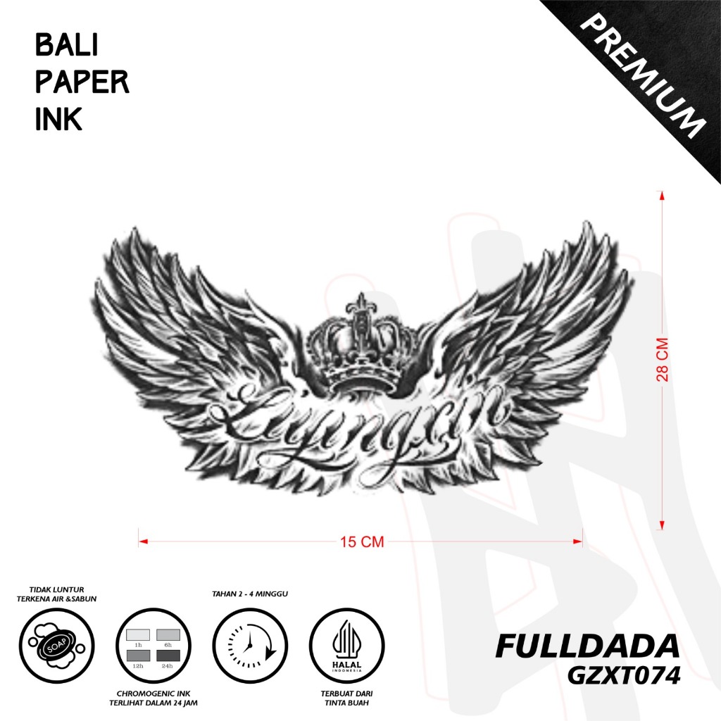 Bali Paper Ink GZXT074 Full Dada Fruit Ink Tatto Temporary Premium Tato Temporer Full Dada - Tato Da