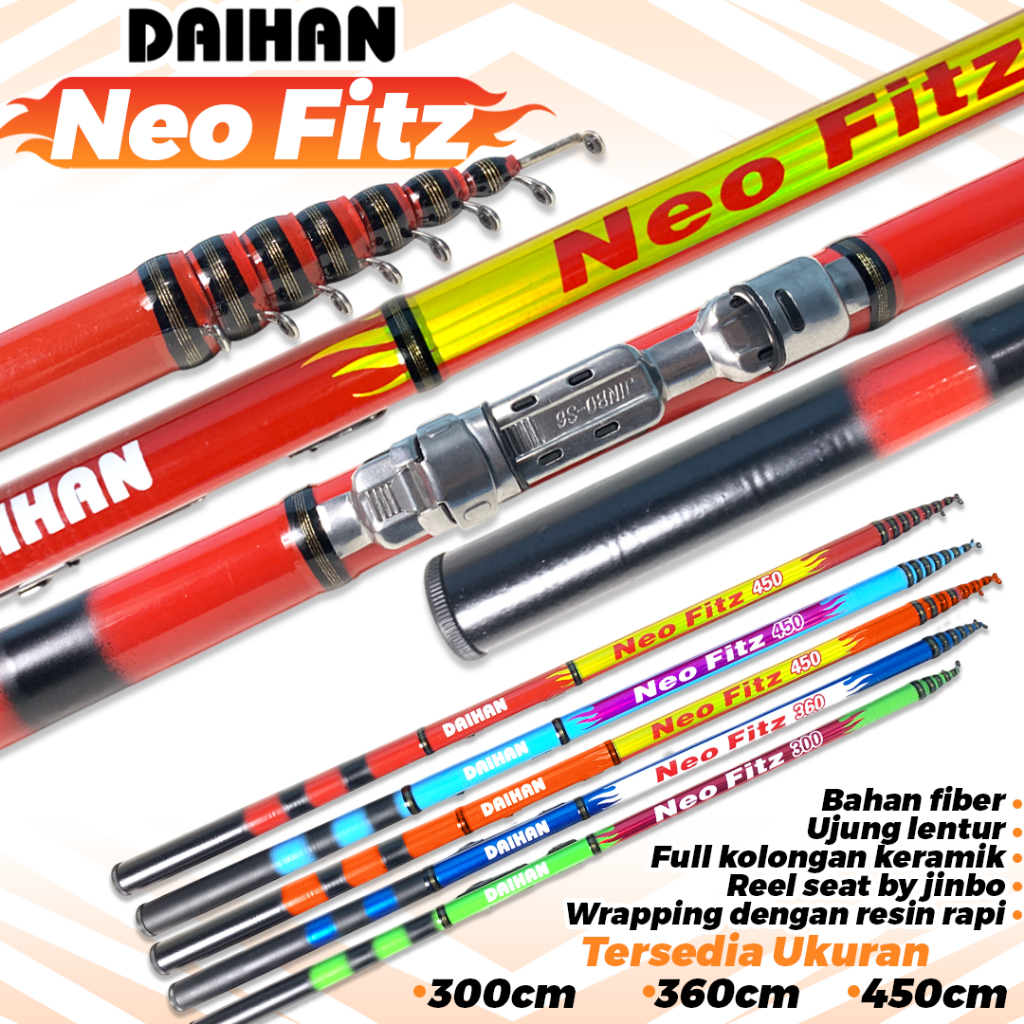 Cod Gratis Ongkir Tegek Kolong Daihan Neo Fitz full kolongan keramik micro fishing Joran Pancing