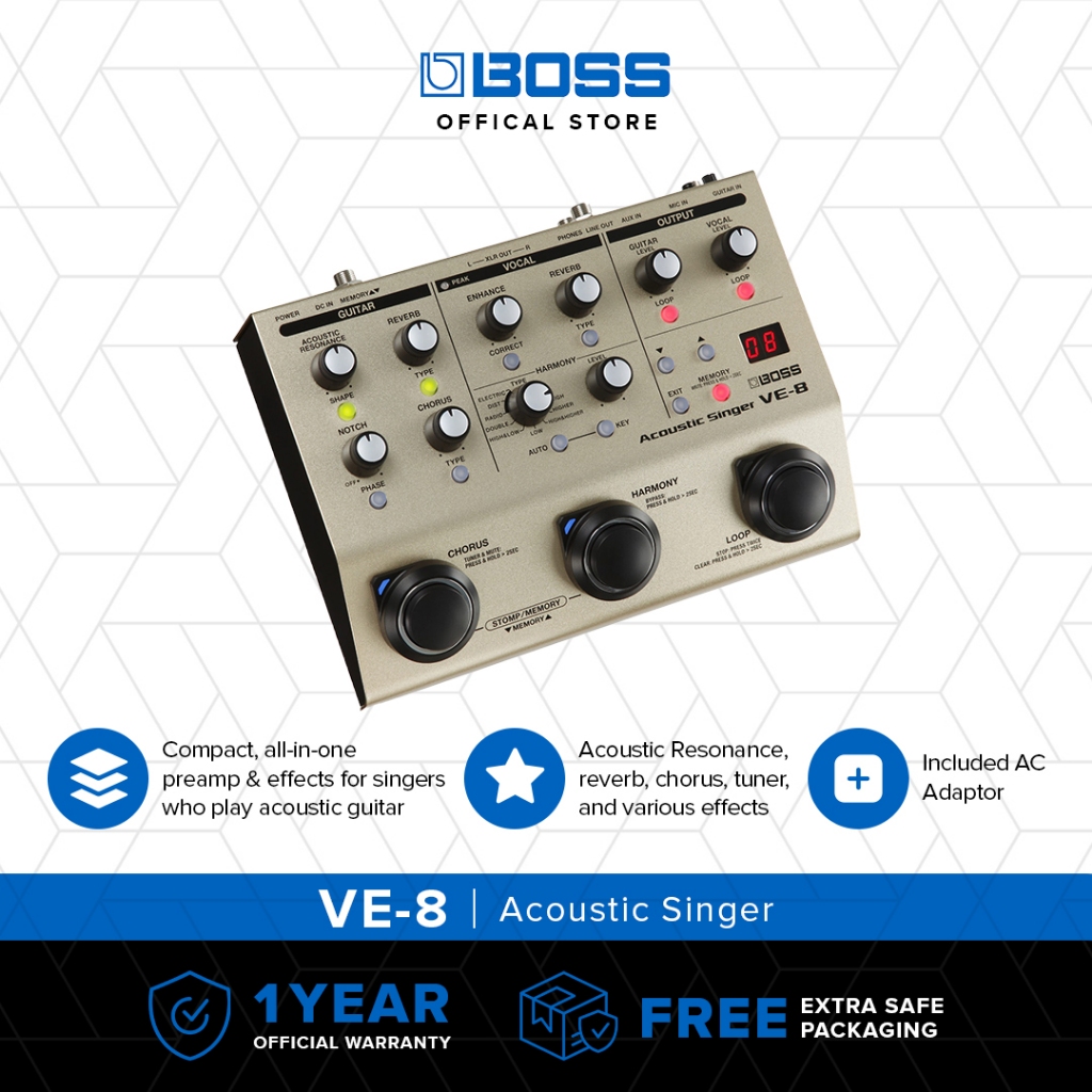 BOSS VE-8 Acoustic Singer Guitar & Vocal Effects