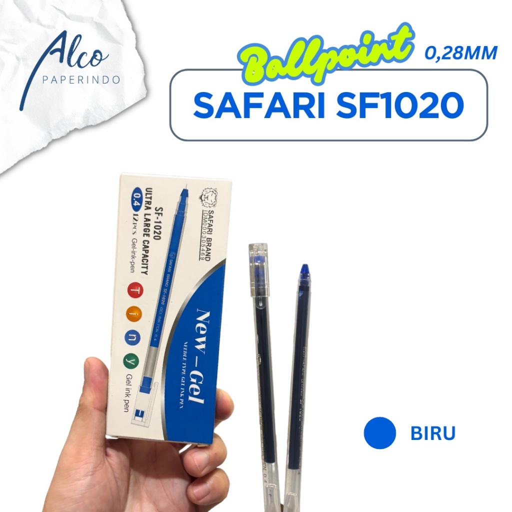 

Bolpoin Safari Gel Biru 0,4mm SF1020