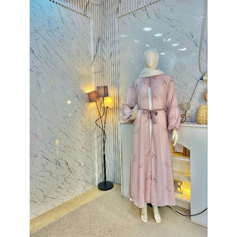 Pastelo ELIZA INNER OUTER by juragan gamis motif cantik abaya muslimah inner dan outer terpisah gami