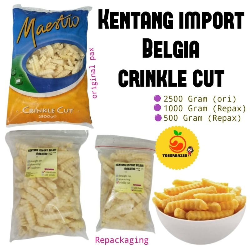 

Kentang fries import Belgia crinkle cut maestro GROSIR- Toserba125