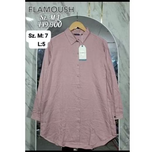 FLAMOUSH FENELA PINK Kemeja Oversize Wanita