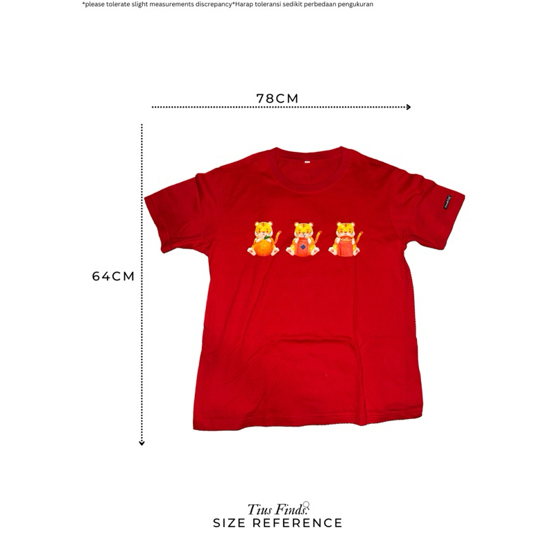 KAOS TAHUN BARU CINA TIGER CNY PRIA 2XS-2XL 2024 Tiger TAHUN BARU CINA KATUN LEHER BULAT LENGAN PEND