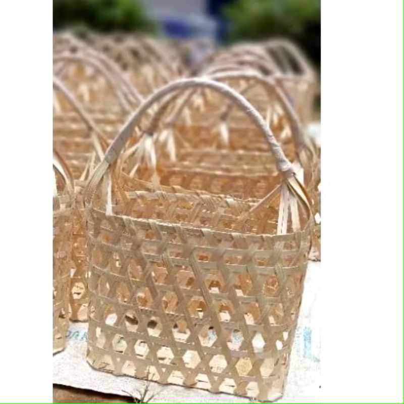 Tas Keranjang Rotan Keranjang Bambu / Tas anyaman Bambu Unik / Keranjang Hampers souvernir