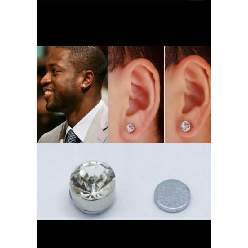 VIRAL Anting Magnet Permata Pria Anting jepit Pria Anting Pria Anting Klip anting pria