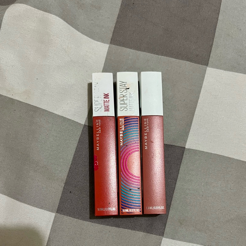 (PRELOVED) Maybelline superstay matte ink shade 65, 210, dan 370
