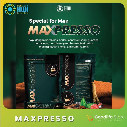 MAXPRESSO KOPI HWI - Coffe Herbal Untuk Meningkatkat Energi, Stamina, & Vitalitas Pria
