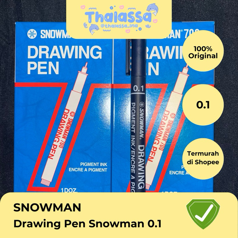 

[100% ORI] DRAWING PEN SNOWMAN NO.FT700/0.1 HITAM