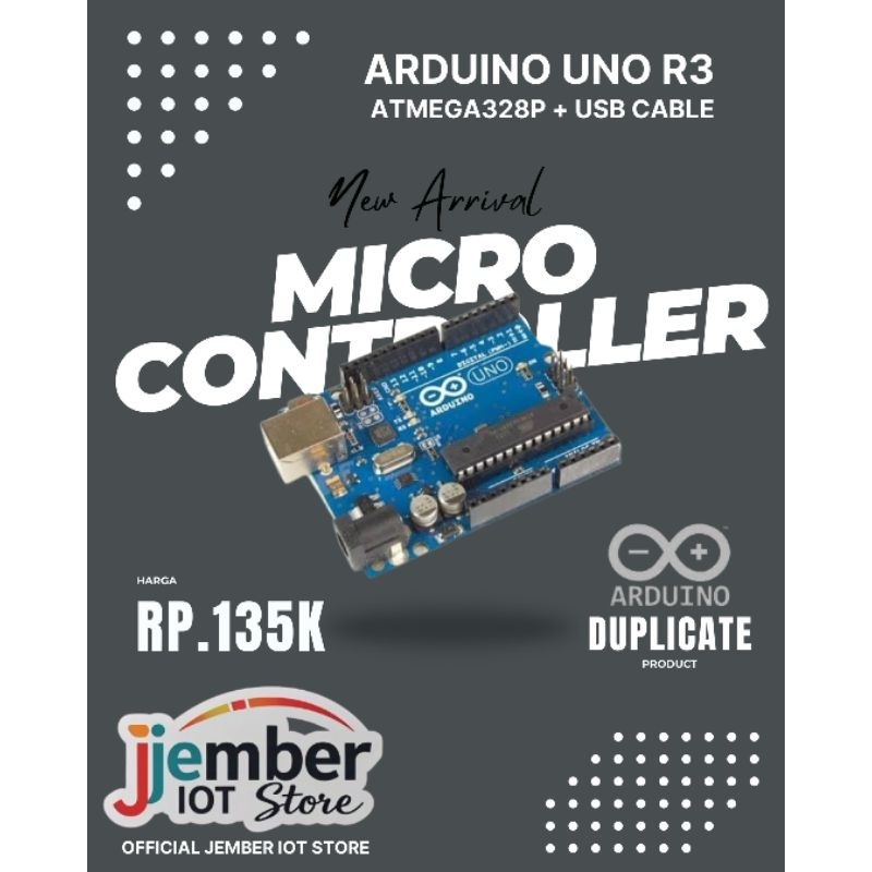 Arduino UNO R3 Atmega328P + USB Cable