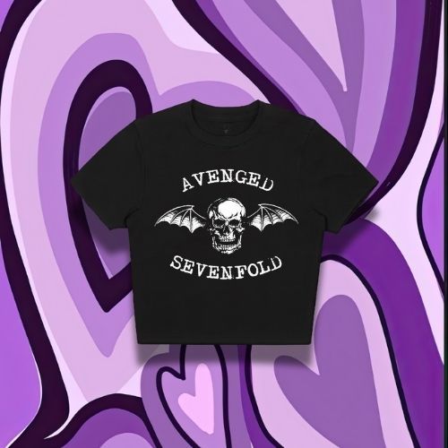 Purple Haze "Avenged Sevenfold" Slim Fit Crop Top | Black | Crop Tee | A7X