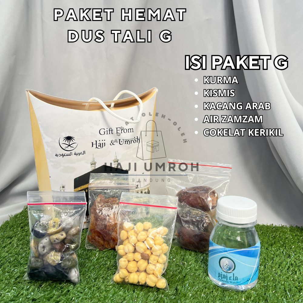 

Paket Hemat G Oleh Oleh Haji dan Umroh Dus Tali Tenteng Air Zamzam
