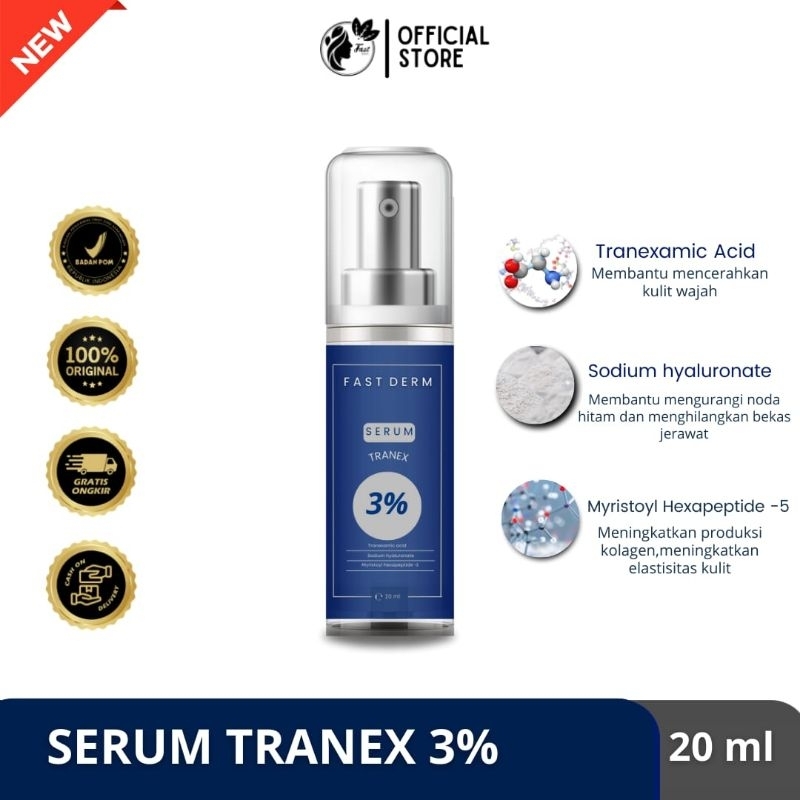FAST DERM - 3% TRANEXAMIC ACID SERUM - 20 ml - SERUM MENCERAHKAN DARK SPOT WHITENING BRIGHTENING