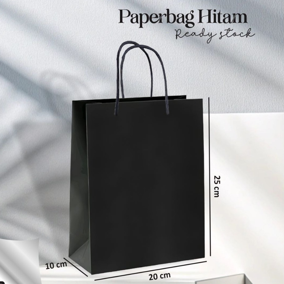 

PAPER BAG HITAM POLOS MURAH 3 UKURAN | TAS SOUVENIR PERNIKAHAN, HAJATAN | PAPERBAG | KANTONG HAMPERS