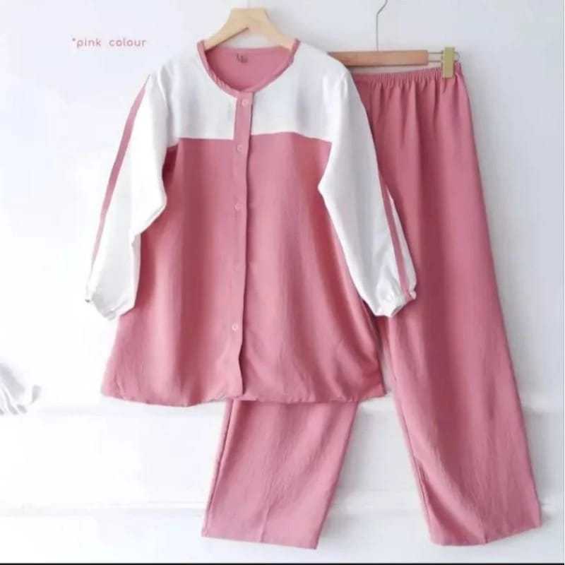 Baju Oneset Muslim Seragam Ngaji Tpa Wanset Kids 5-11Thn Setelan Celana Setcelan Rok Bju Wanita 3In1