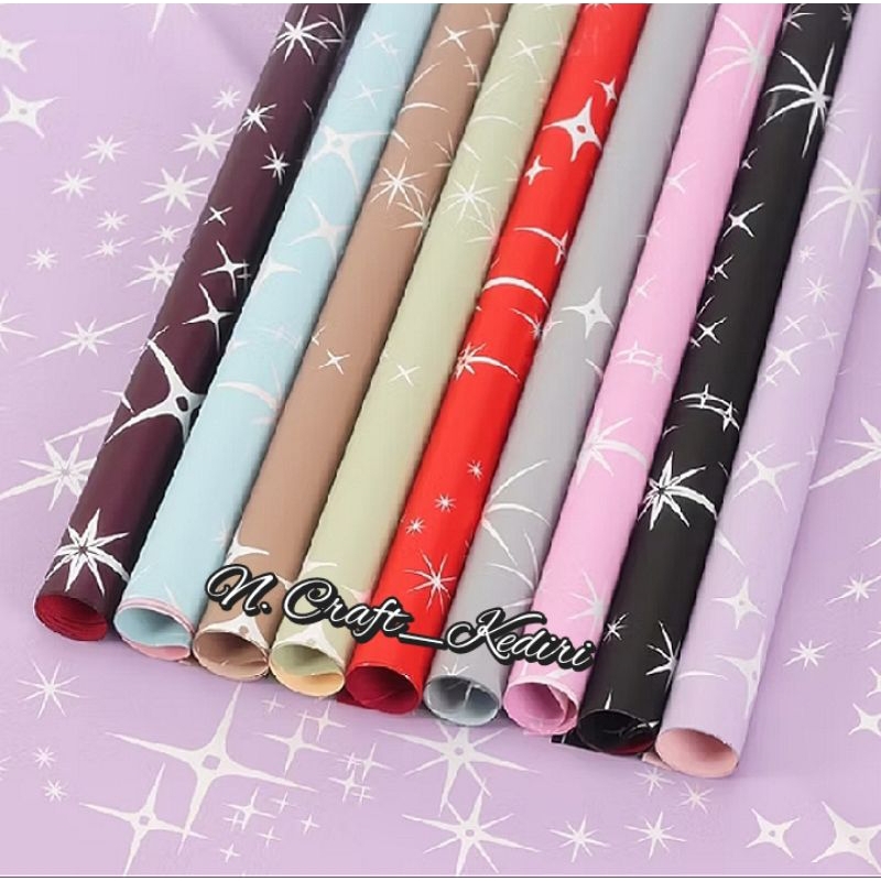 

1 Lembar Cellophane Motif Bintang - Cellophane Motif - Kertas Buket Bunga Motif Bintang FREE PACKING - Cellophane Bicolor Shinny Star - Kertas Buket Bunga Murah