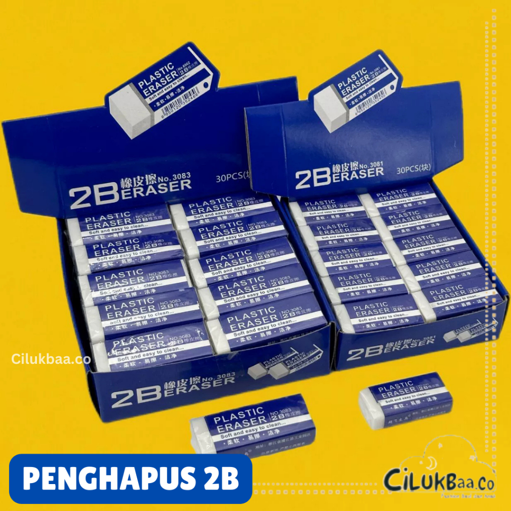 

6pcs Cilukbaa COD Penghapus Pensil Karet Satuan HB 2B 4B