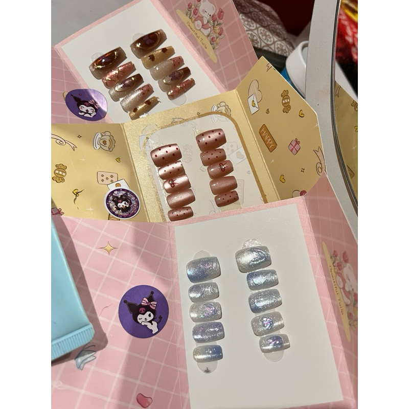 READY STOCK blind card press on nails/ fake nails premium (CO 1 buka 4 card)
