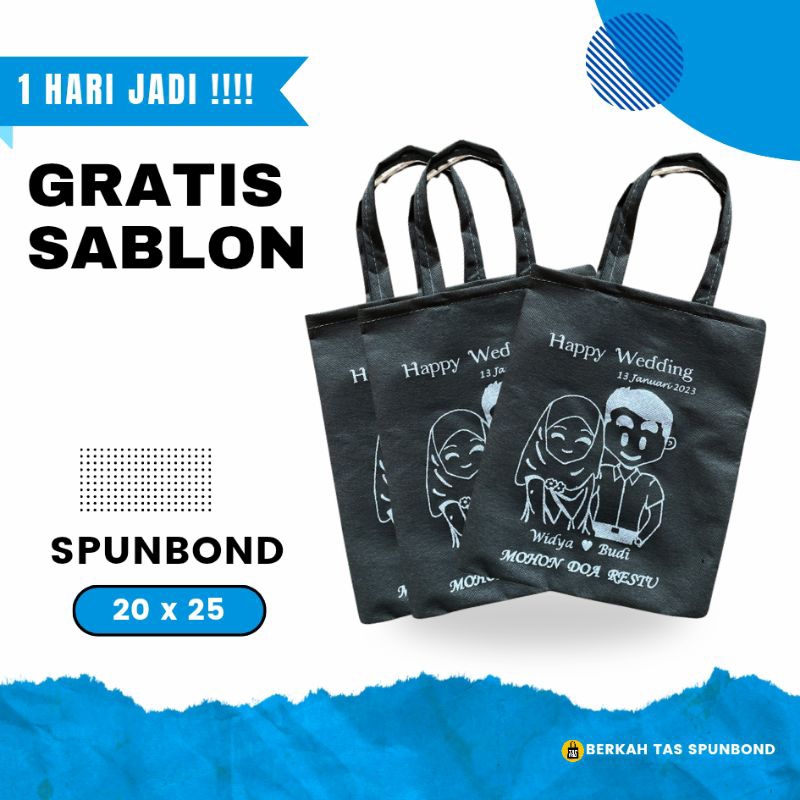 BERKAH TAS SPUNBOND|| Tas Souvenir Spunbond Murah Bisa Untuk Pernikahan wedding  Gratis  Sablon Sesu