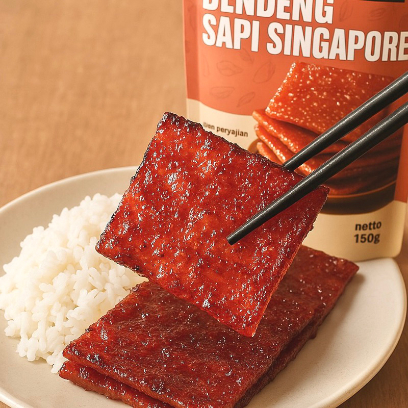 

Dendeng Sapi Singapore Asli daging sapi bakwa 150gr cemilan