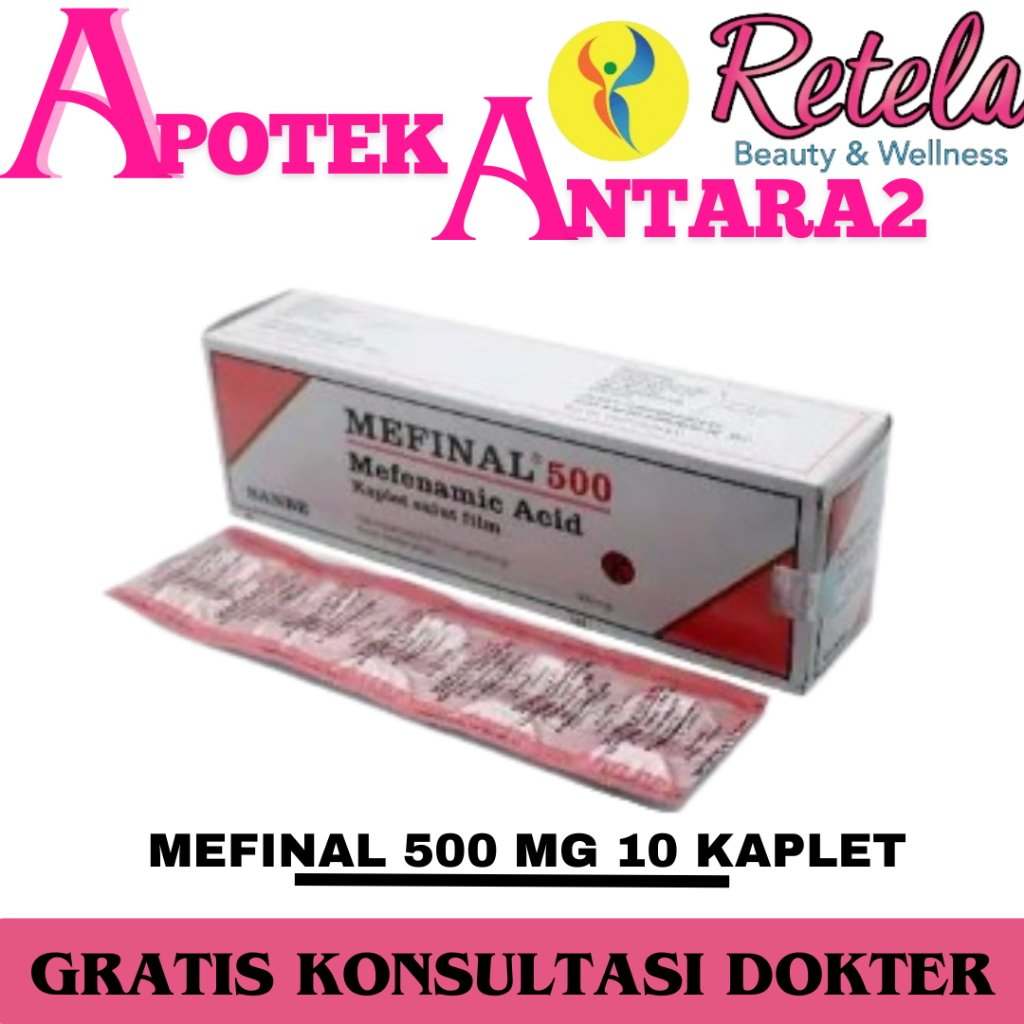 Mefinal 500 mg 10 Kaplet/Asam Mefenamat 500 mg