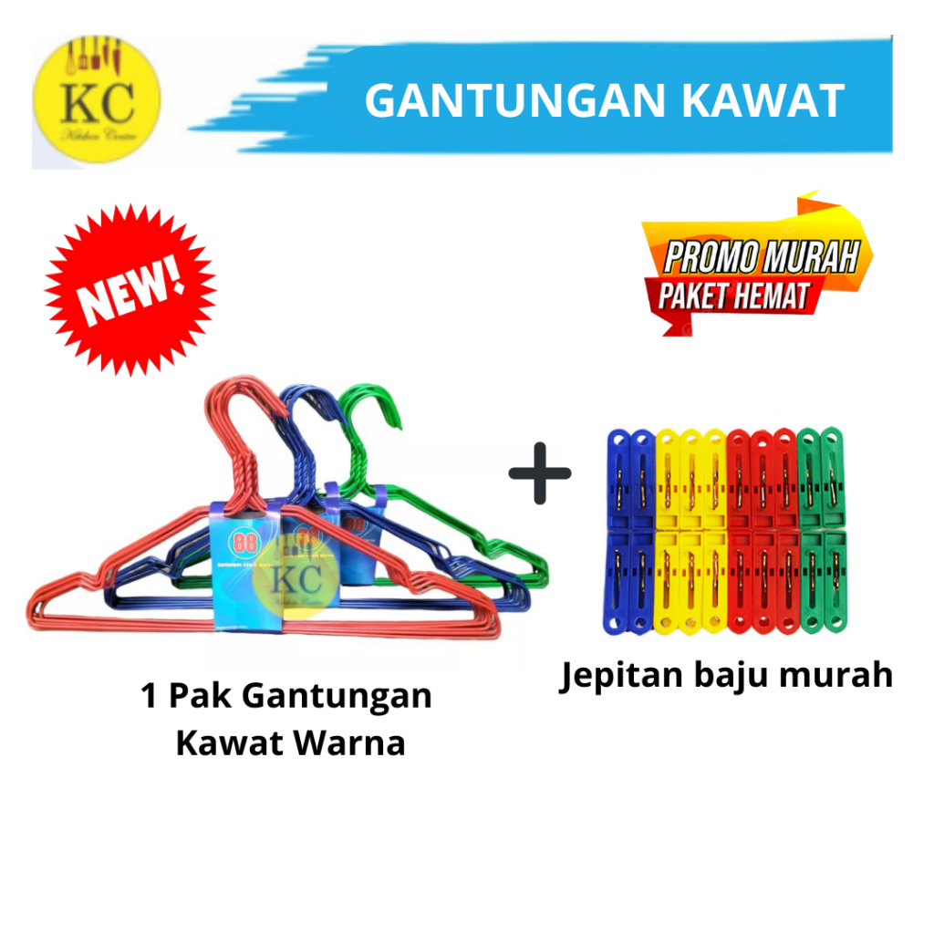Gantungan Kawat Baju Gantungan Kawat Warna Hanger Baju Kawat Tebal