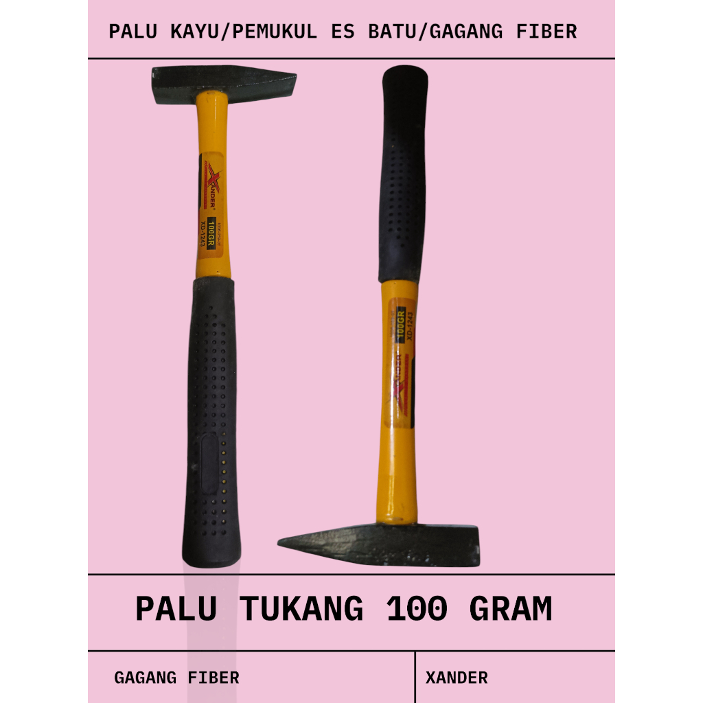 Palu tukang gagang Fiber XANDER 100grm Kayu/Triplek/ES Batu