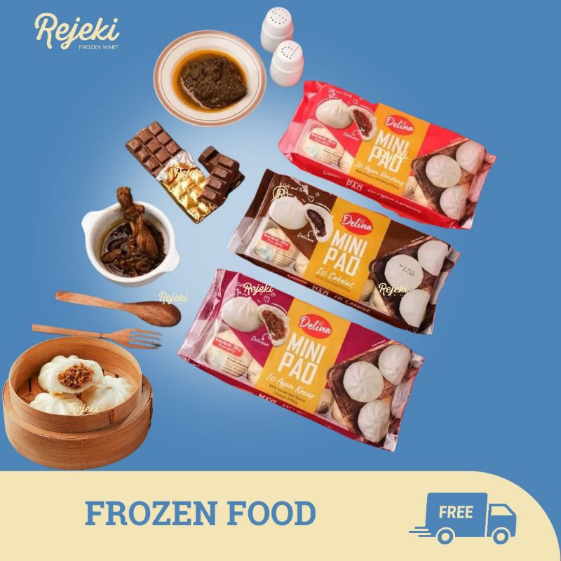 

Delina Minipao 24 pcs Coklat Ayam Kecap Ayam Rendang - Rejeki Ftozen Mart