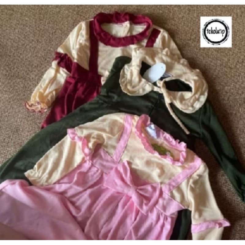 Dress Gamis Anak Perempuan 6-18 Bulan Bahan Kaos Model Dress Midi Lucu Aneka Warna