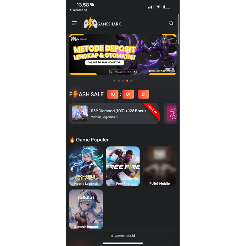 Soucre Code Website Top Up Otomatasi