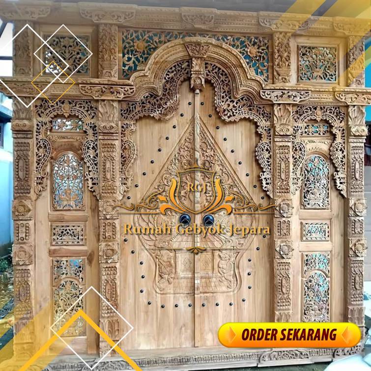 Pintu Gebyok Jepara | Pintu Ukir Jati Jepara | Gebyok Pintu Ukir Jati Jepara | Motif Kelir Wayang