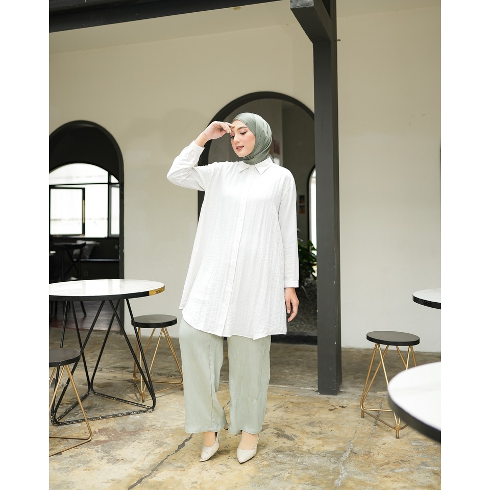 TUNIK LINEN & KULOT CHERRY BY HAGIA FASHION