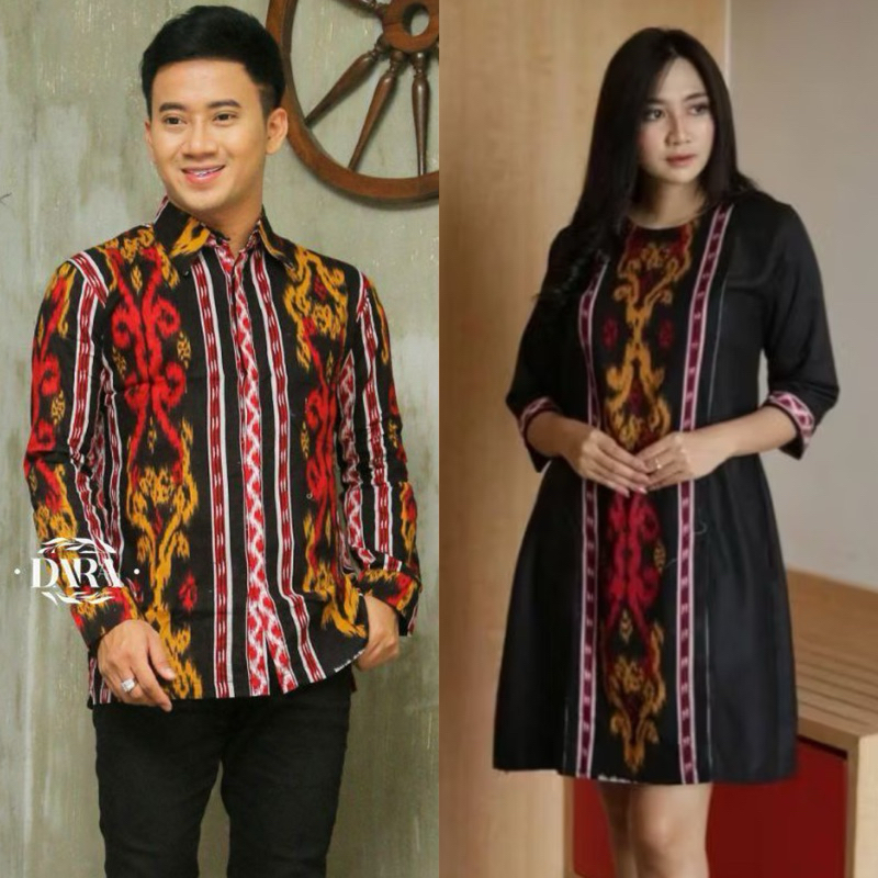 Couple Kemeja Dan Dress Songket New kekinian / Couple Dress Baju Songket Pasangan / Set Couple Baju 