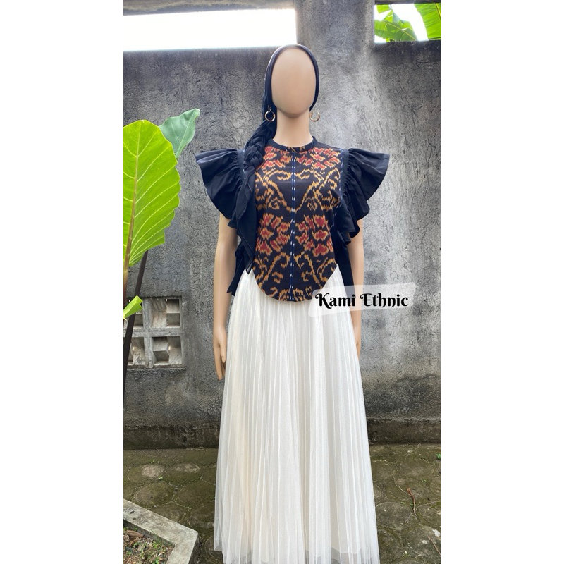 vest tenun - vest etnik - outer tenun - rompi tenun