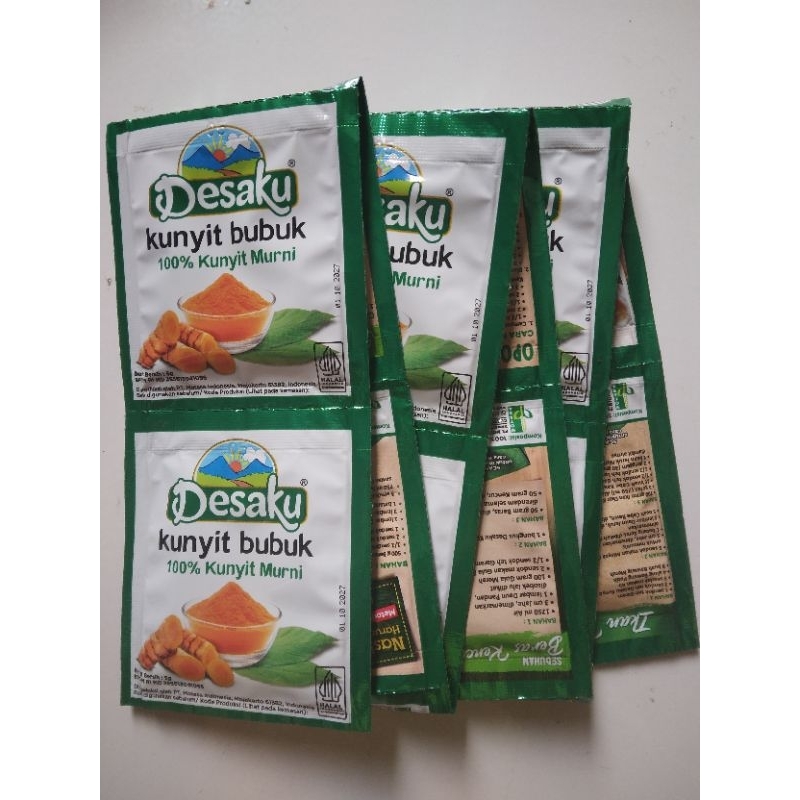 

Desaku Kunyit Bubuk Kemasan 1 Renceng isi 12 Sachet