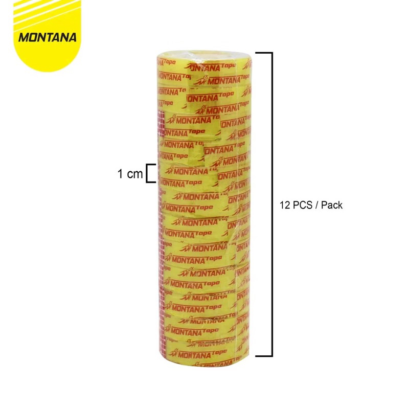 

NY (ISI 12 PCS) ISolasi Kado 12mm 3 Yard STATIONERY TAPE - Plester Bening Solatip Kecil Murah