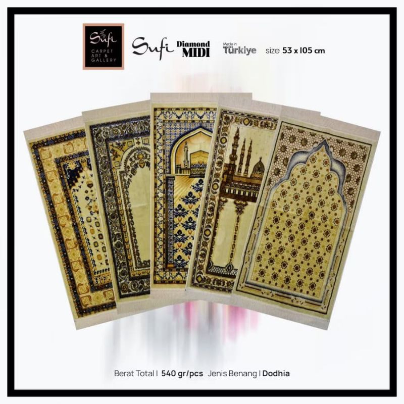(PAKET HEMAT 10 PCS)SAJADAH SUFI KARPET PREMIUM+PLASTIK