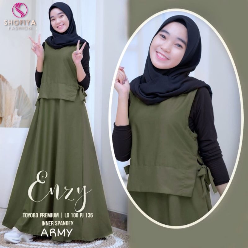 ENZY OVERALL SET INNER BAJU WANITA BY SHOFIYA SFS