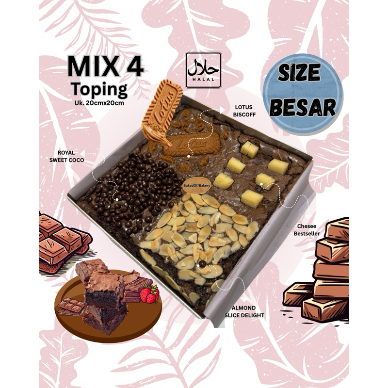 

[spesial size besar] Brownies box brownies panggang baked off bakery