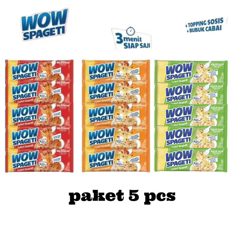 

Wow Spageti instan paket 5 pcs
