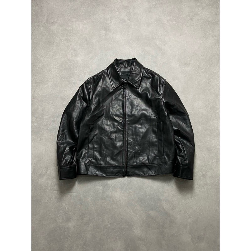 Spao for Men Double Zip Casual Work Leather Jacket