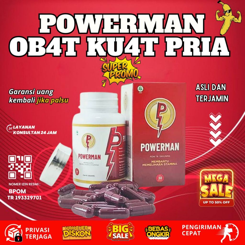 POWERMAN Obat kuat HERBAL pria tahan lama BPOM JAMU TANPA EFEK SAMPING original 100%ampuh