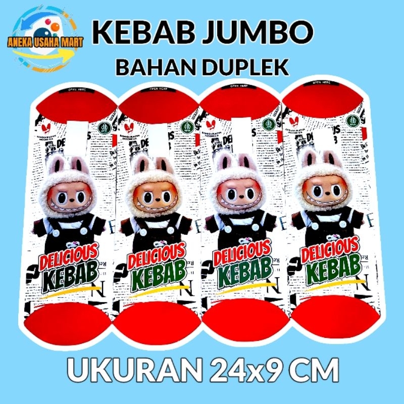 

Dus Kemasan Bungkus Kebab 24x9 cm Bahan Duplek Kode Labubu Merah Putih