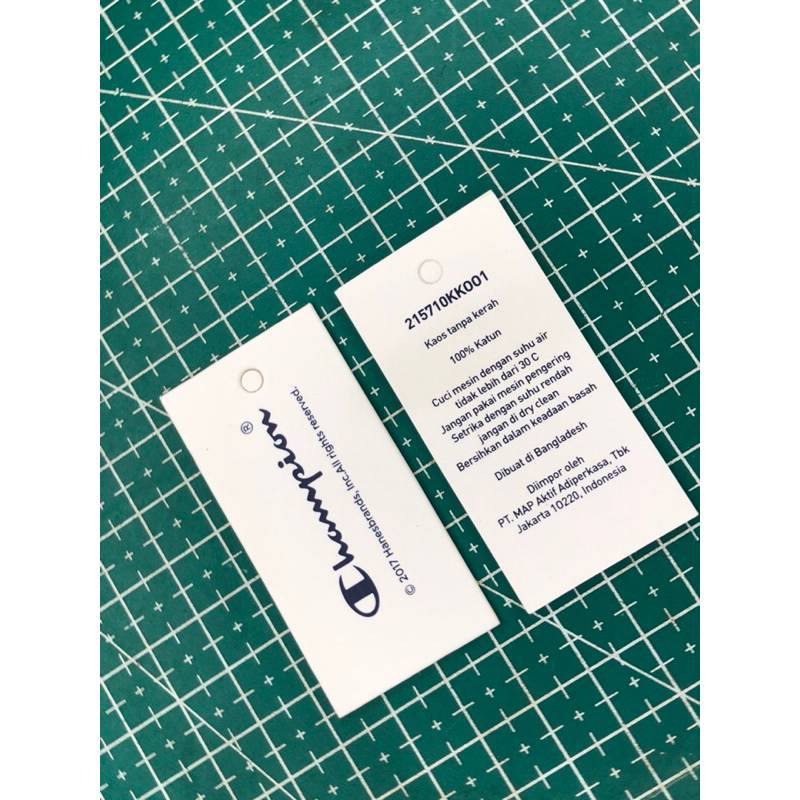 

CHAMPION LABEL TAG SUPER PREMIUM SUPER TEBAL 700GSM CO 1X DI KIRIM 600PCS