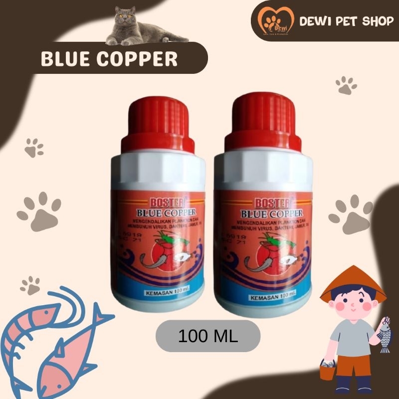 Obat ikan Boster Blue Cooper 100 ml Boster ikan + BUBBLEWRAP