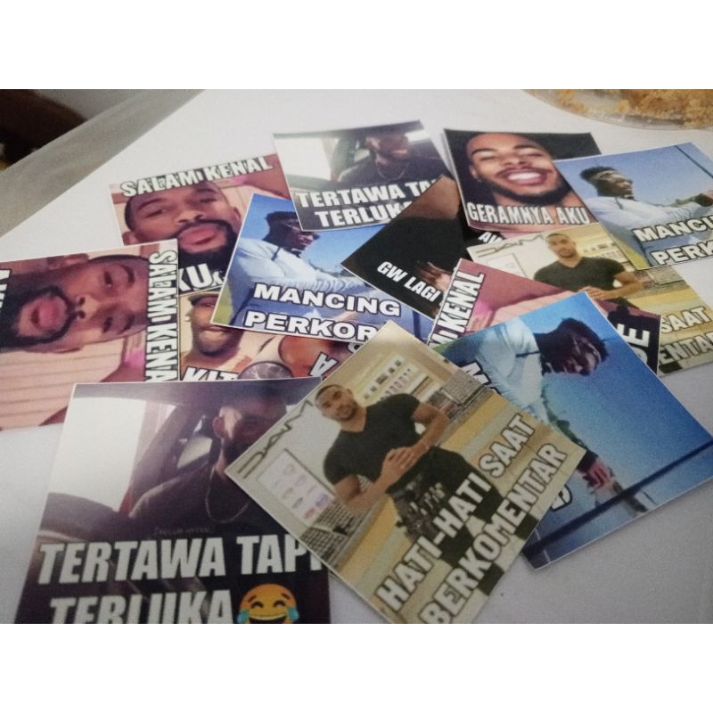 STIKER LUCU STIKER MEME STIKER JOMOK 6CM - ISI 15 PCS - TERMURAH PASTI SIGMA GAK SUKI
